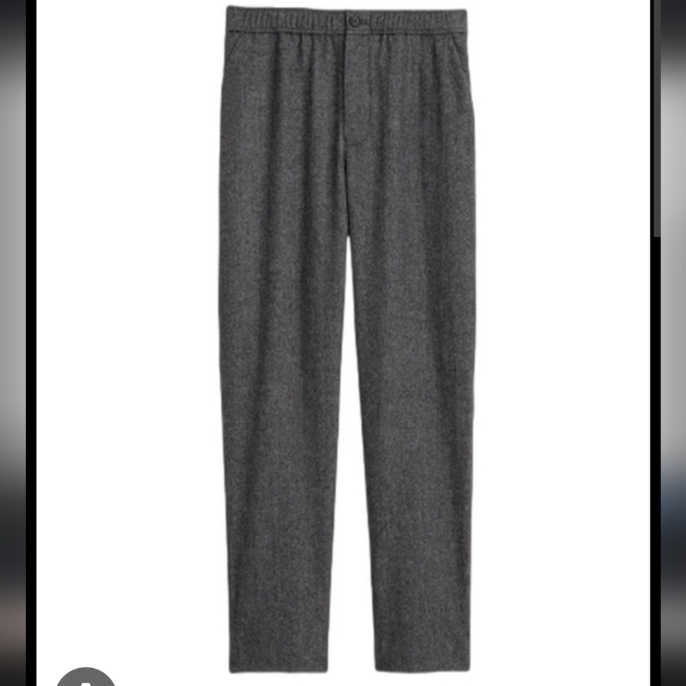 Pull On Trouser In Tweed, Charcoal / M